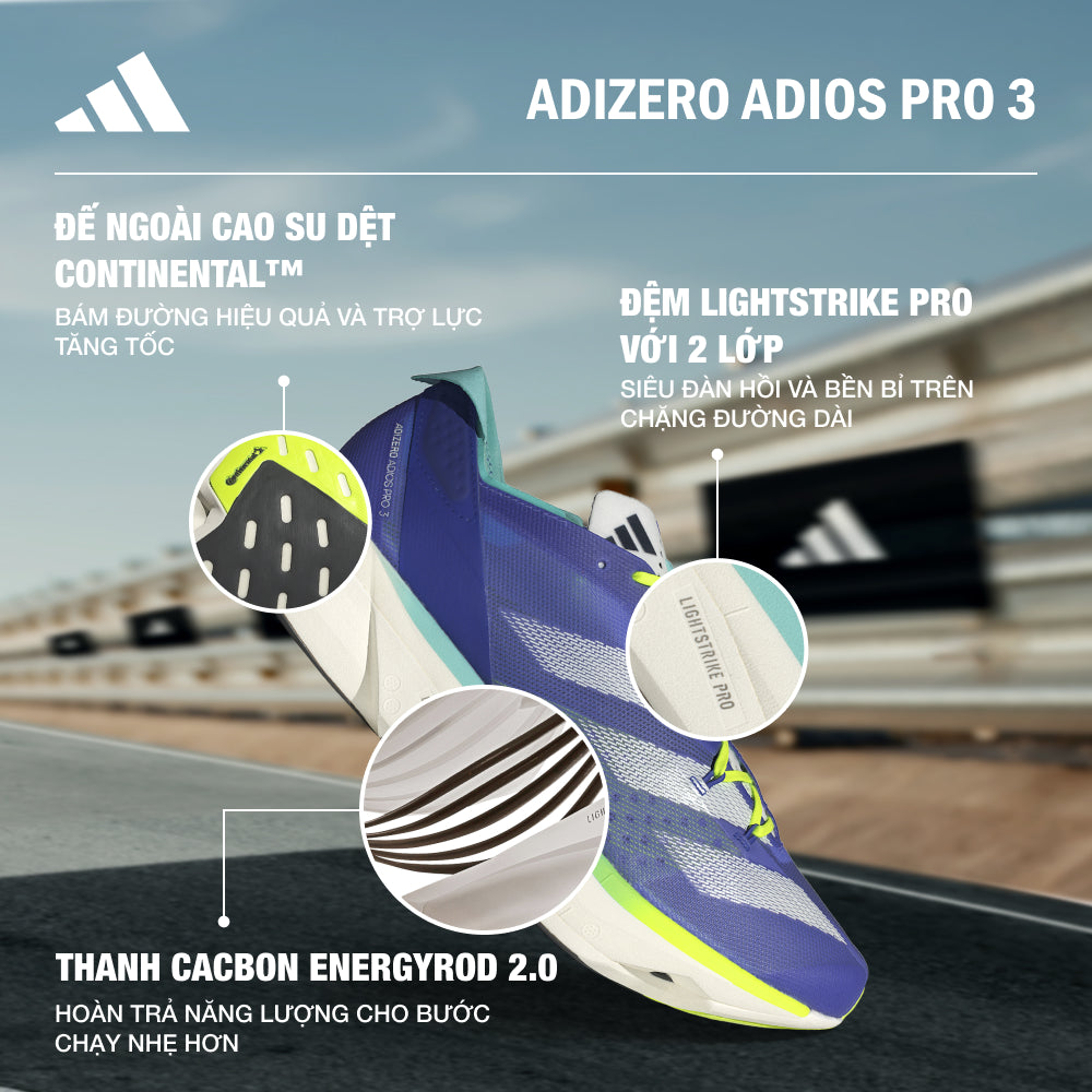 Giày Chạy Bộ Nam Adidas Adizero Adios Pro 3 - Xanh Dương
