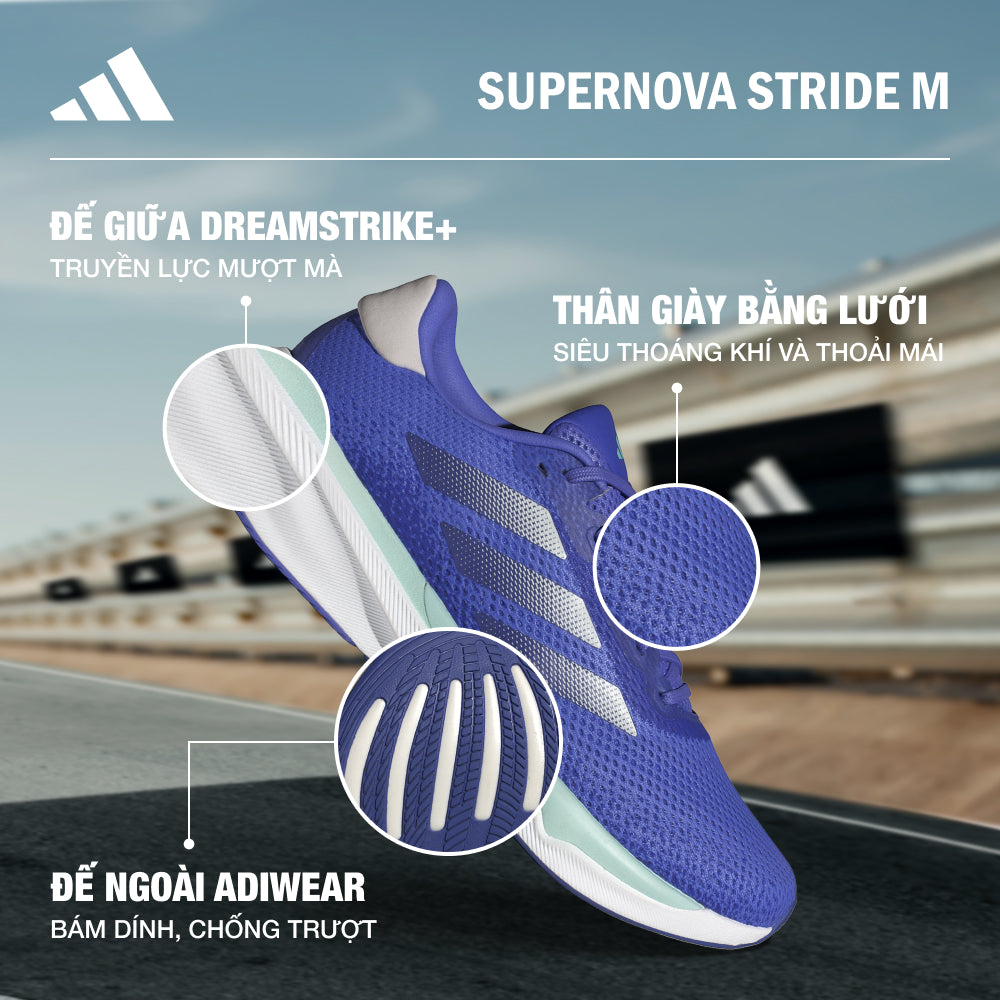 Giày Chạy Bộ Nam Adidas Supernova Stride - Xanh Dương