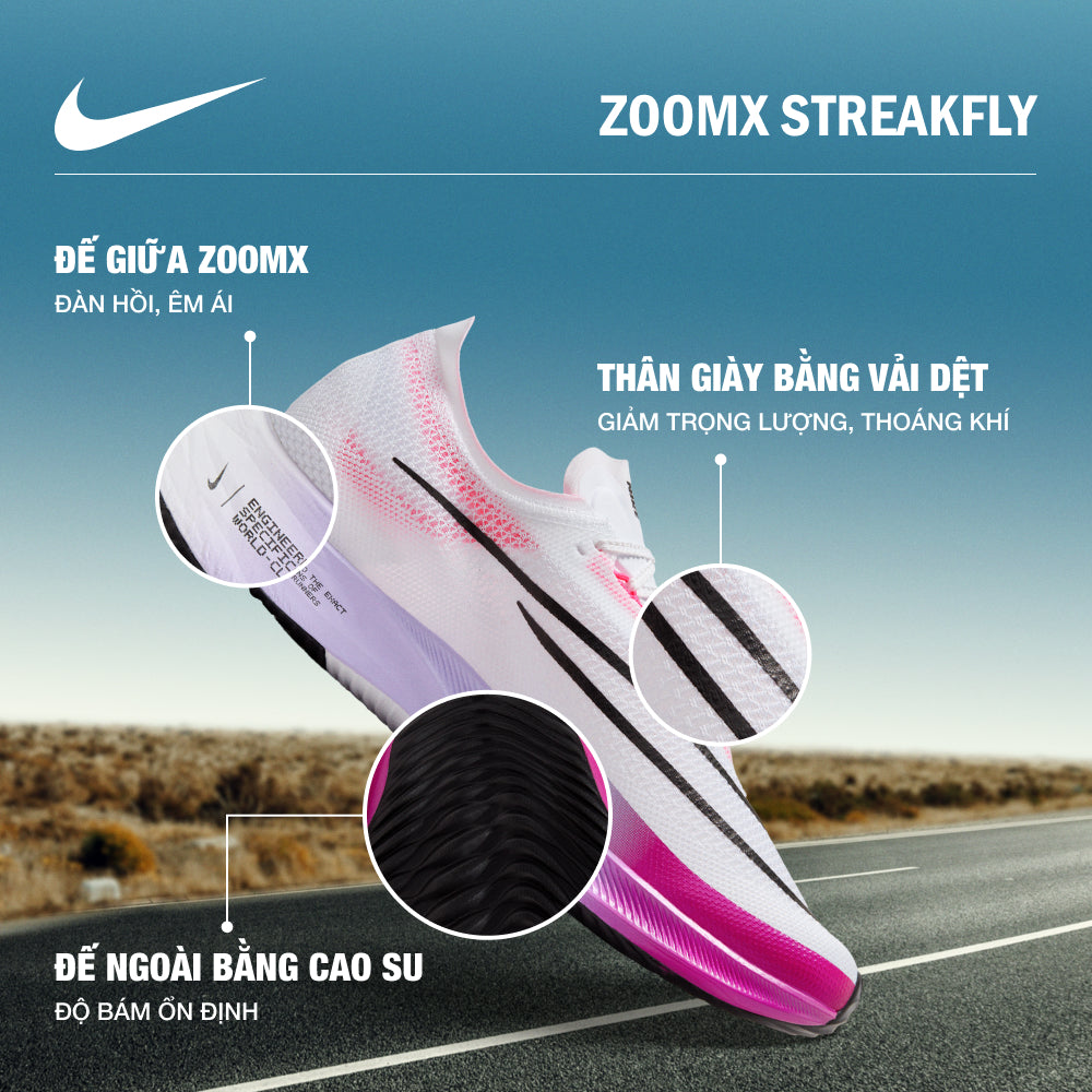 Giày Chạy Bộ Nam Nike Zoomx Streakfly - Trắng
